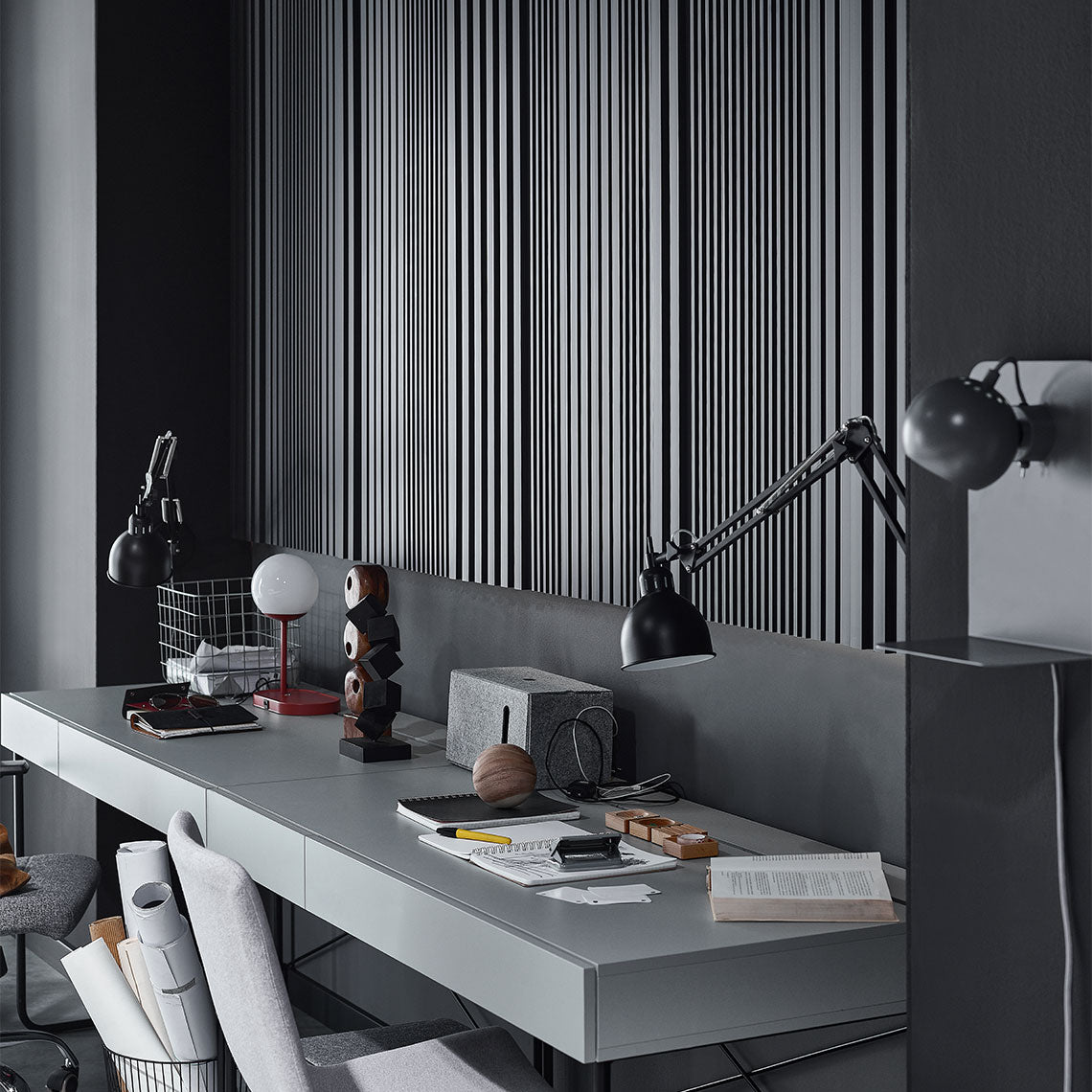 VOX Linerio M-Line Anthracite Slat Panel 104 5/16" 4 13/16" x 3/8" - Doors and Beyond