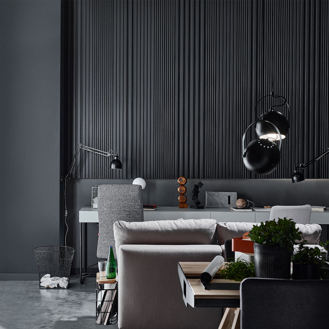 VOX Linerio S-Line Anthracite Slat Panel 104 5/16" x 4 13/16" x 3/8" - Doors and Beyond