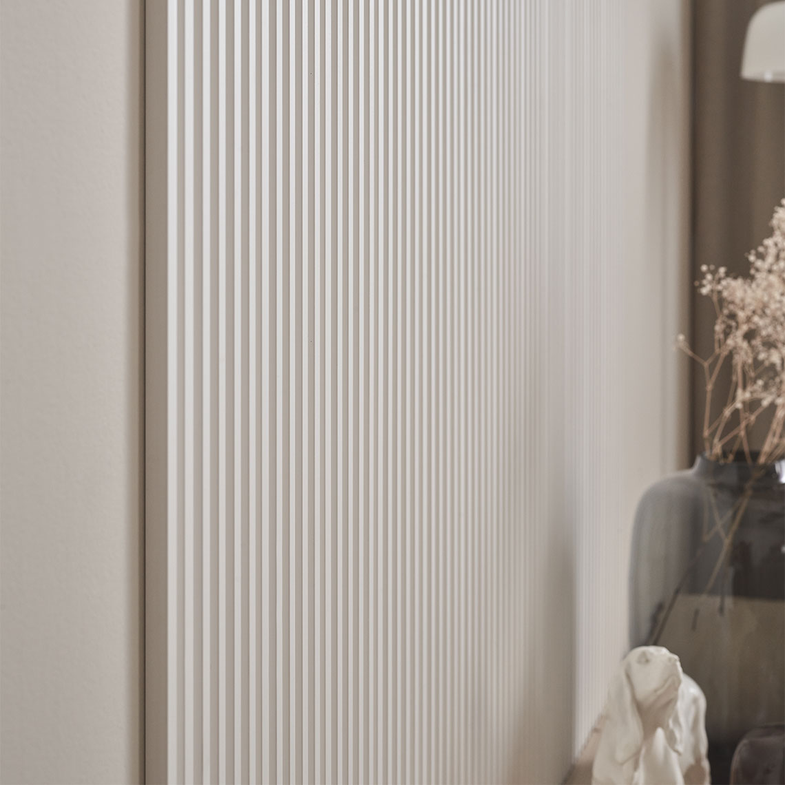 VOX Linerio S-Line White Slat Panel 104 5/16" x 4 13/16" x 3/8" - Doors and Beyond