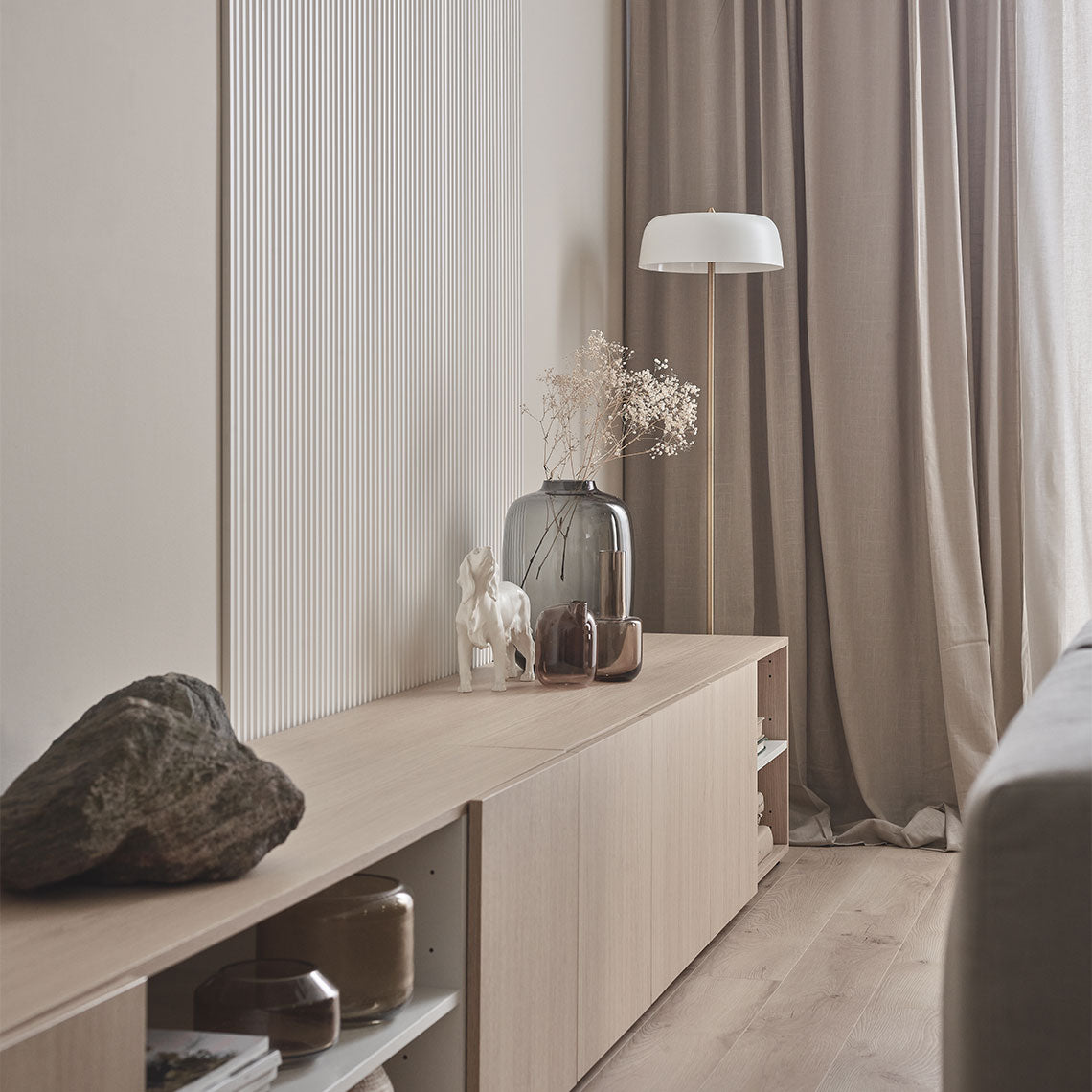 VOX Linerio S-Line White Slat Panel 104 5/16" x 4 13/16" x 3/8" - Doors and Beyond