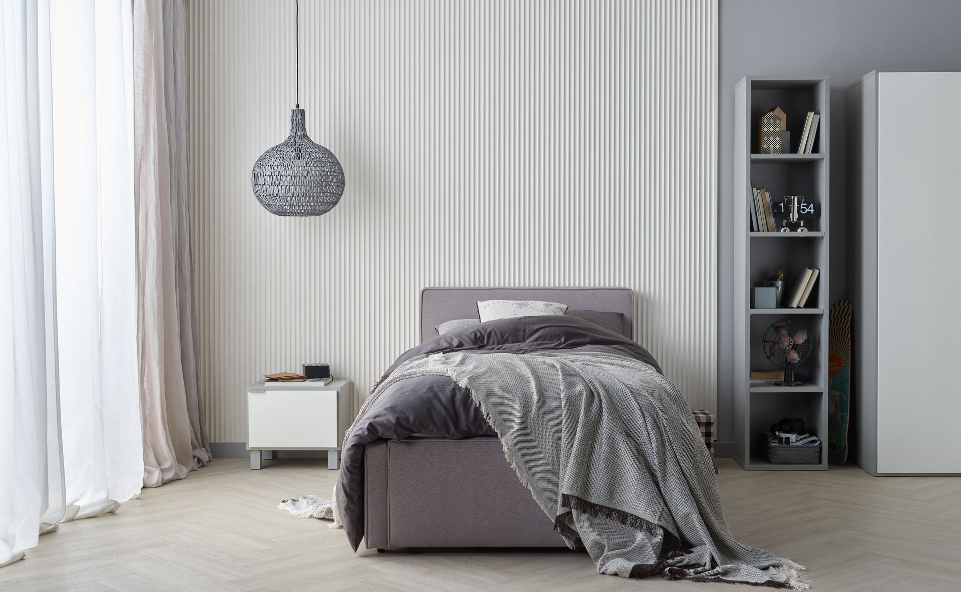 VOX Linerio XS-Line Wave White Slat Panel 12 1/16" x 104 5/16" x 1/4"