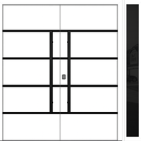 Nova Inox S3 Modern Exterior Double Door W/ (1) 12" Sidelight - Unit 86x81 3/8 - Black Stainless - White - Doors and Beyond
