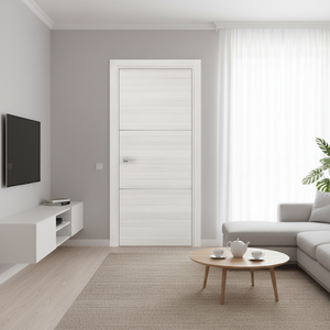 Nova 2H Braga Crema Matrix CPL Modern Single Pre-hung Door - Doors and Beyond