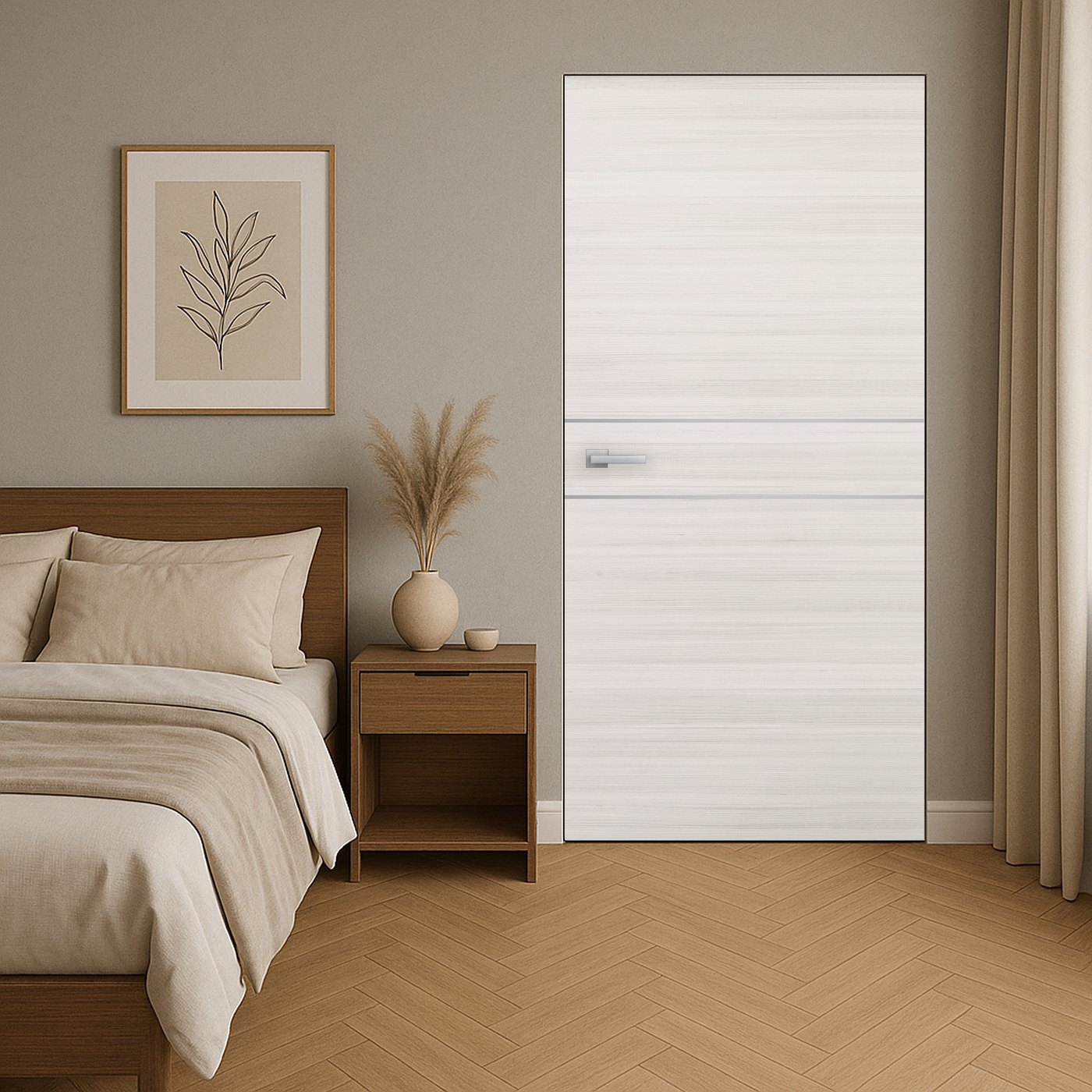 Braga 2HC Crema Matrix CPL Frameless Modern Door - Doors and Beyond