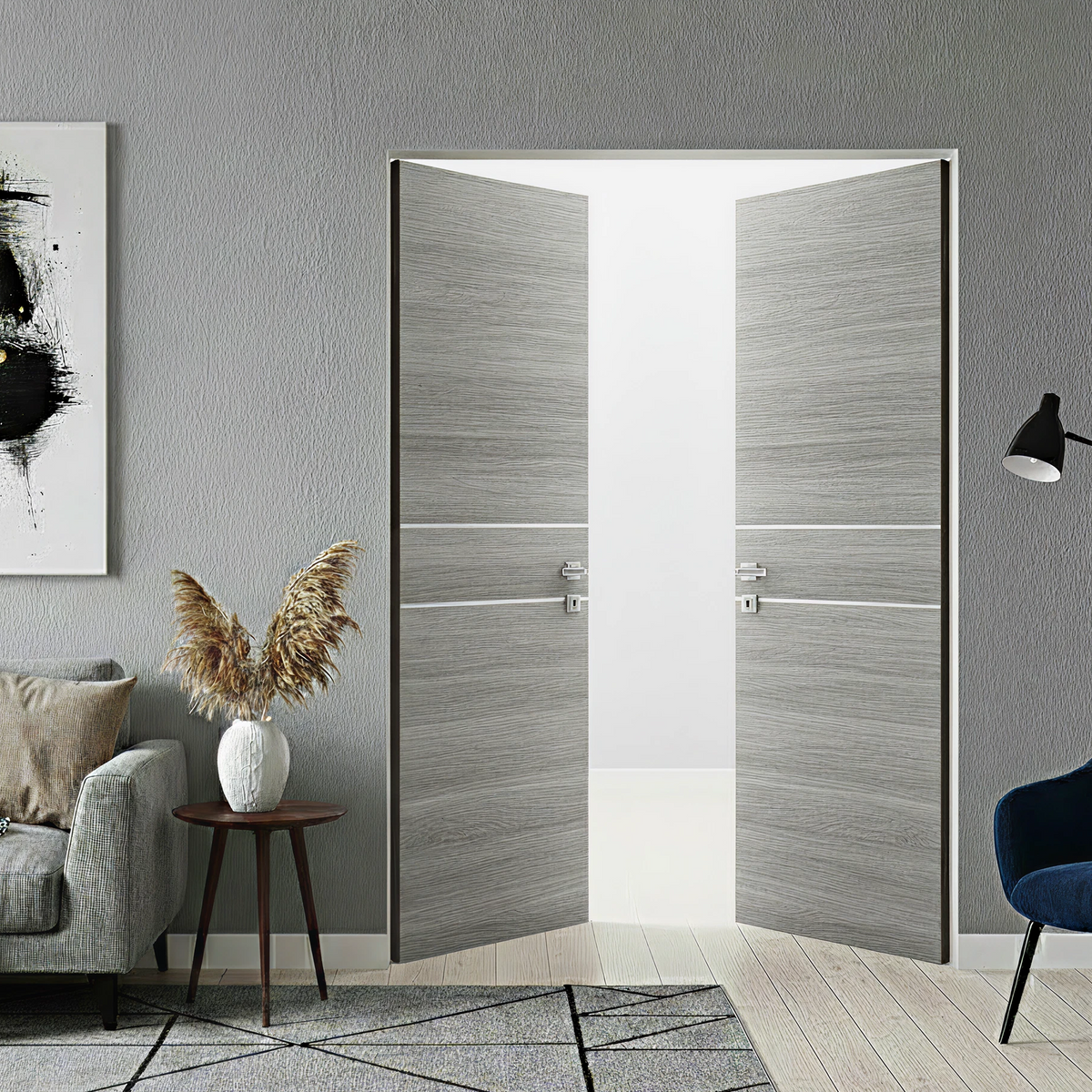 Braga 2HC Olmo Matrix CPL Frameless Modern Double Door - Doors and Beyond