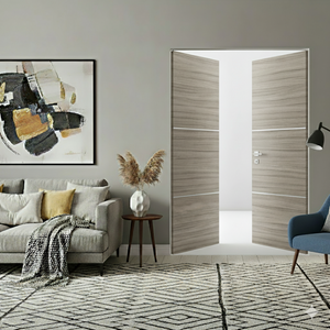 Braga 2H Palissandro Matrix CPL Frameless Modern Double Door - Doors and Beyond