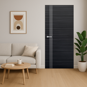 modern wood custom entry door with sidelights