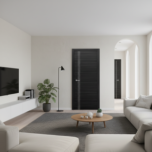 Nova 2V  Braga Blu  Matrix CPL Modern Single Pre-hung Door - Doors and Beyond