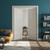 Nova 2V  Braga Crema Matrix CPL  Modern Double Pre-Hung Door - Doors and Beyond