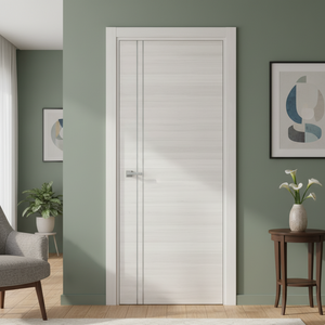Nova 2V Braga Crema Matrix CPL Modern Single Pre-hung Door - Doors and Beyond