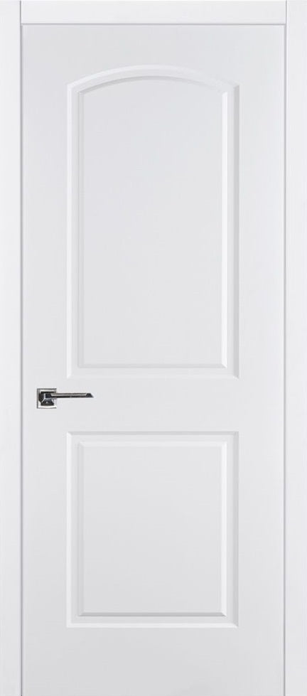 Nova 2 Panel Arch Soft White Laminated Modern Pre-Hung Door - Doors and Beyond