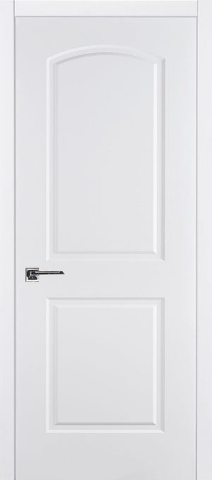 Nova 2 Panel Arch Soft White Laminated Modern Pre-Hung Door - Doors and Beyond