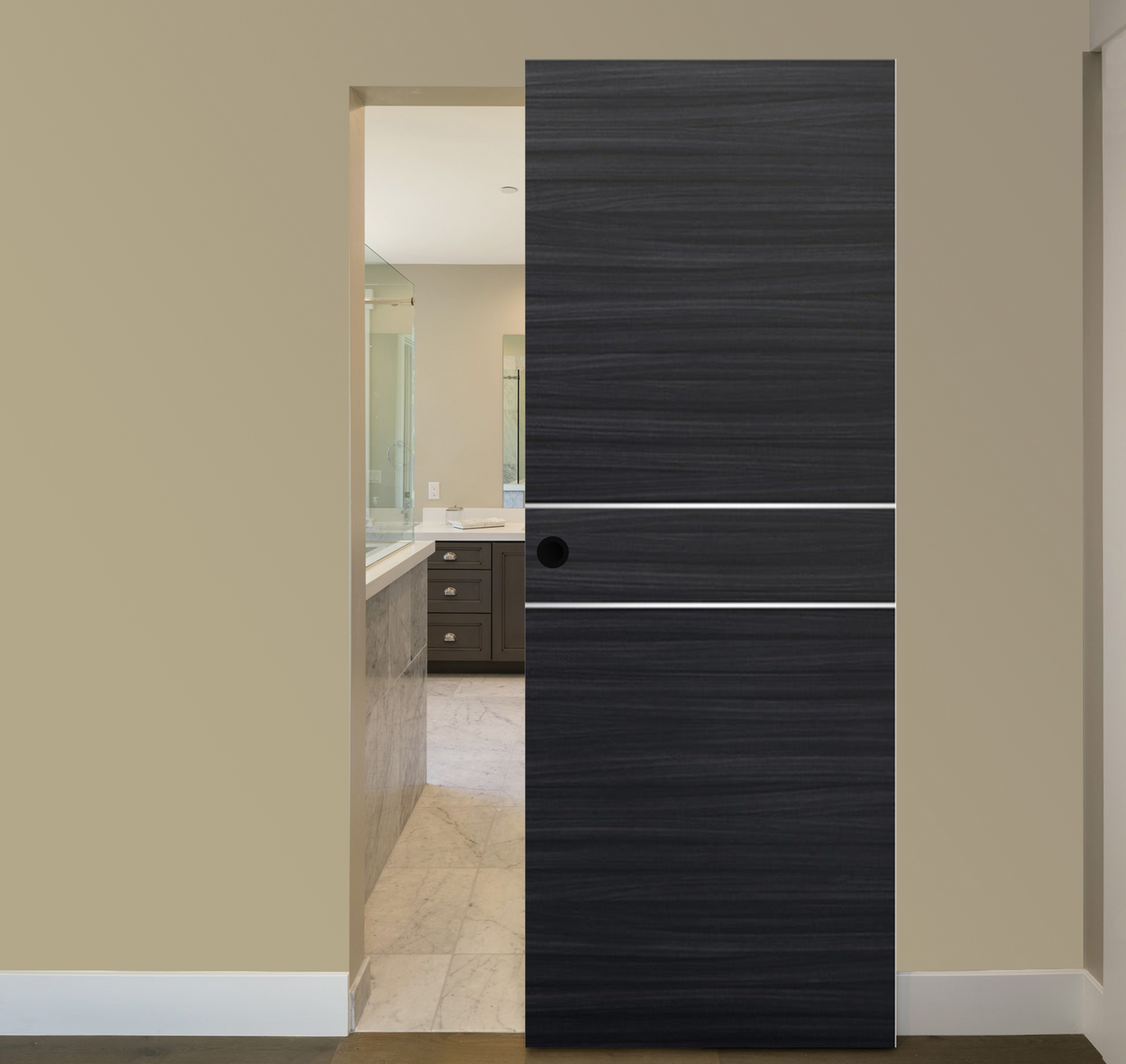 Nova 2HC Braga Blu Matrix Laminated Modern Magic Door - Doors and Beyond