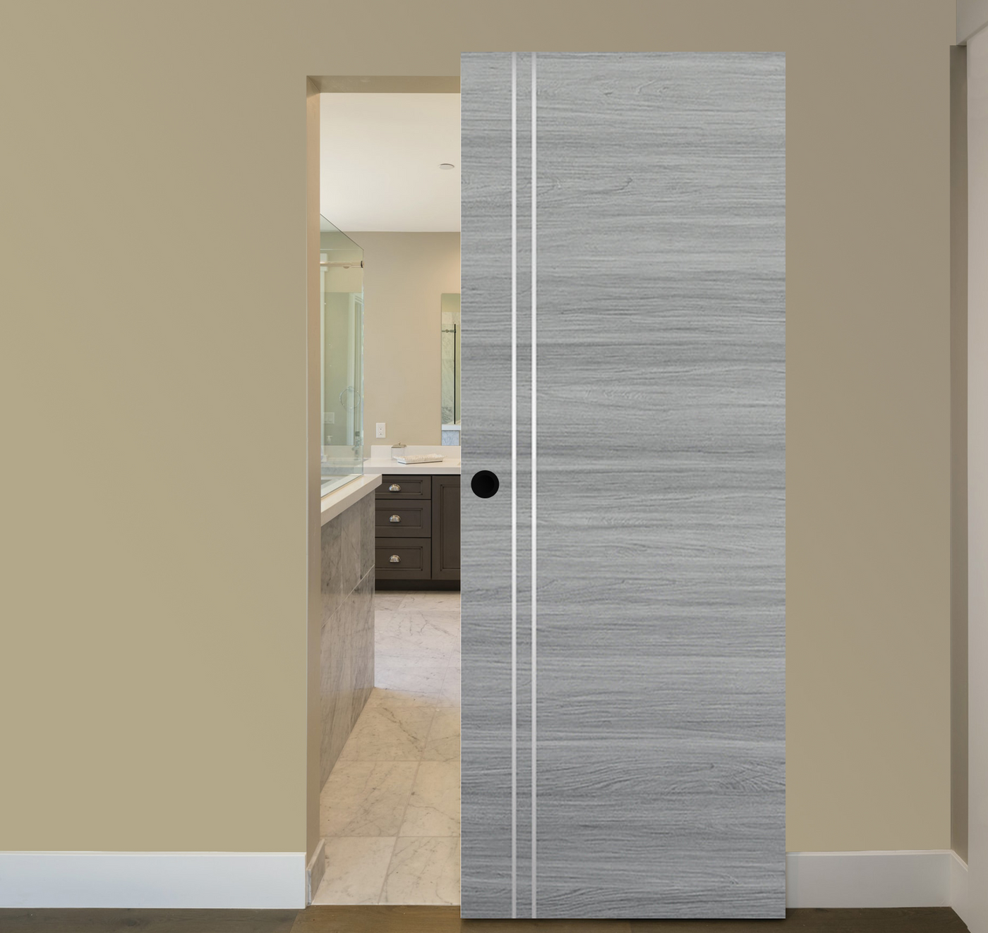 Nova 2V Braga Olmo Matrix Laminated Modern Magic Door - Doors and Beyond