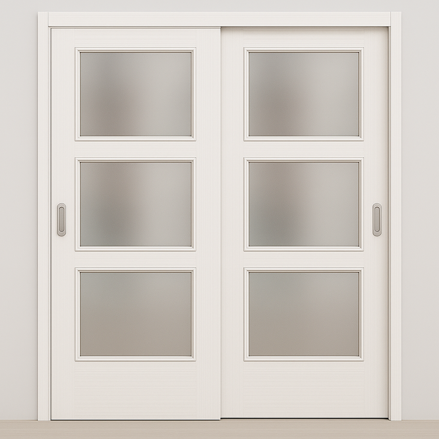 Braga 3-Lite Bianco Matrix CPL Modern Bypass Door - Doors and Beyond