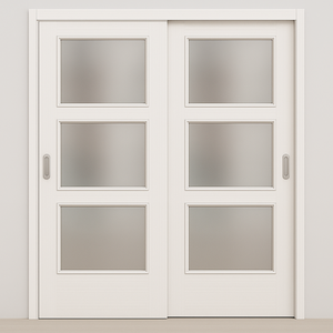 Braga 3-Lite Bianco Matrix CPL Modern Bypass Door - Doors and Beyond