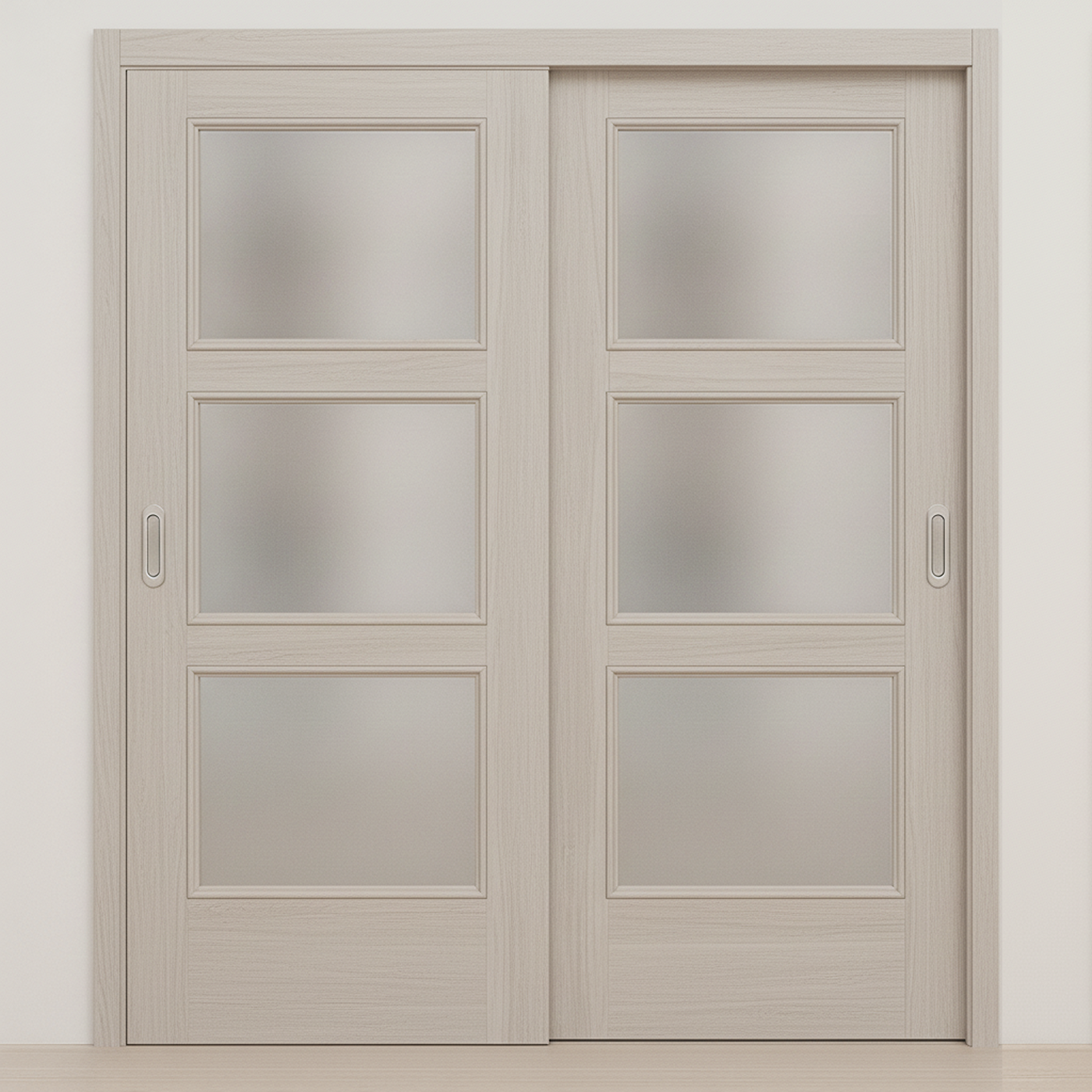 Bianco 3-Lite Crema Matrix CPL  Modern Bypass Door - Doors and Beyond