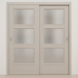 Bianco 3-Lite Crema Matrix CPL  Modern Bypass Door - Doors and Beyond