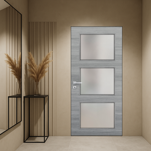 Braga 3-Lite Olmo Matrix CPL Frameless Modern Door - Doors and Beyond