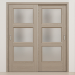 Braga 3-Lite Palissandro Matrix CPL  Modern Bypass Door - Doors and Beyond