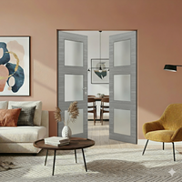 Braga 3-Lite Olmo Matrix CPL Frameless Modern Double Door - Doors and Beyond