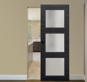 Nova 3-Lite Braga Blu Matrix Laminated Modern Magic Door - Doors and Beyond