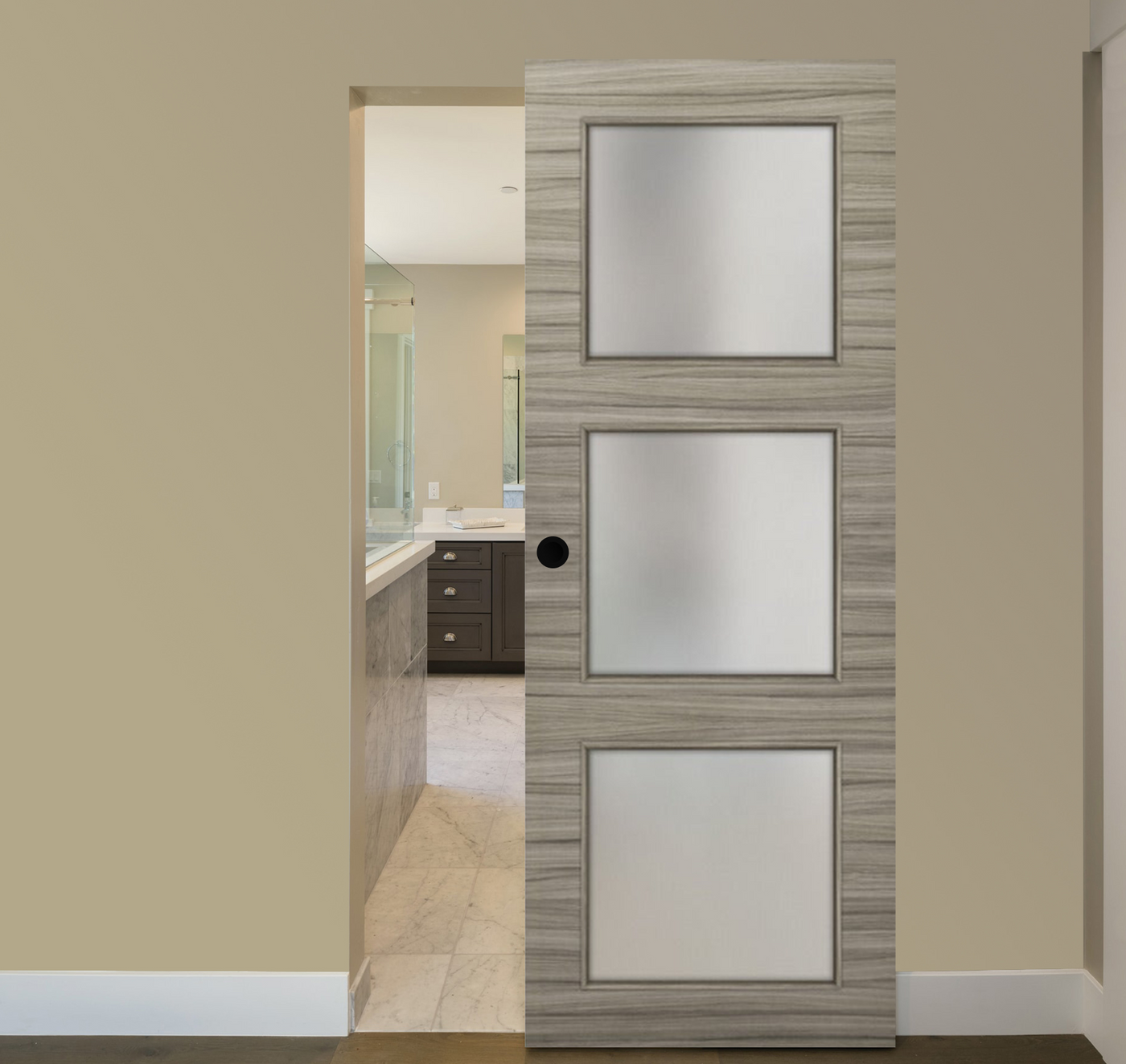 Nova 3-Lite Braga Palissandro Matrix Laminated Modern Magic Door - Doors and Beyond
