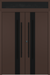 Nova Inox S2 Modern Exterior Double Door 72x80 with Transom - Unit 74x95 1/2 Black Stainless Steel - Brown