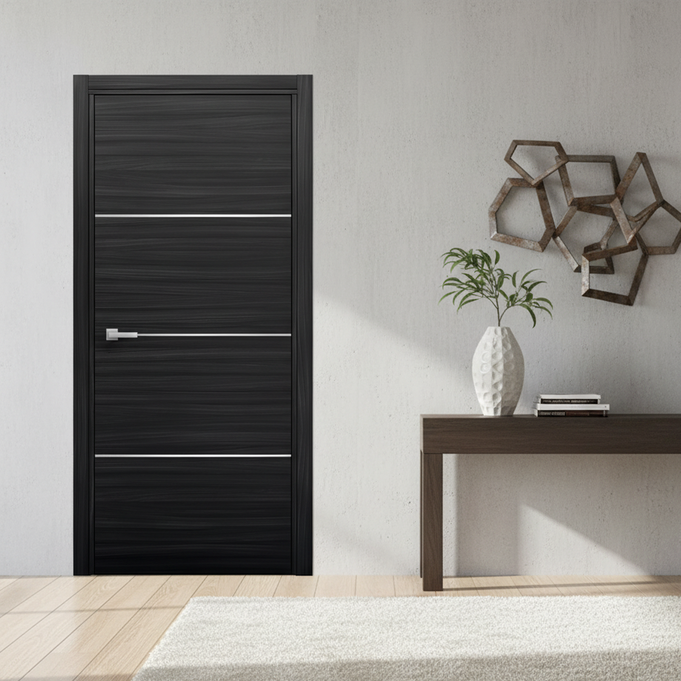 Nova 3H Braga Blu  Matrix CPL Modern Single  Pre-hung Door - Doors and Beyond