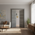 Nova 4H Braga Olmo Matrix CPL  Modern Double Pre-Hung Door - Doors and Beyond