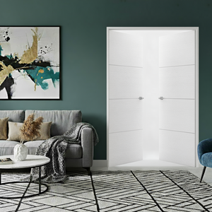 Braga 3H Bianco Matrix CPL Frameless Modern Double Door - Doors and Beyond