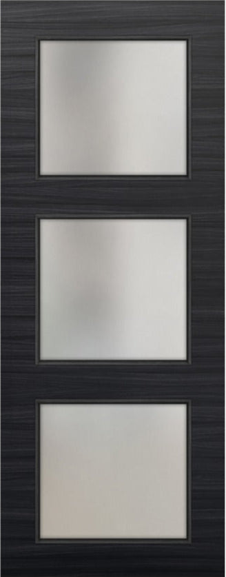 Nova 3-Lite Braga Blu Matrix CPL  Modern Door Slab - Doors and Beyond