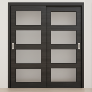 Braga 4-Lite Blu Matrix CPL  Modern Bypass Door - Doors and Beyond