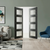 Braga 4-Lite Blu Matrix CPL Frameless Modern Double Door - Doors and Beyond