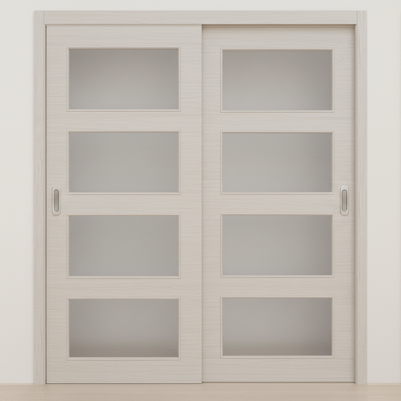 Braga 4-Lite Crema Matrix CPL  Modern Bypass Door - Doors and Beyond