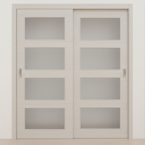 Braga 4-Lite Crema Matrix CPL  Modern Bypass Door - Doors and Beyond
