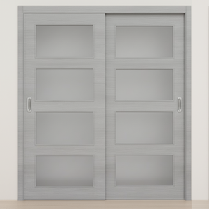Braga 4-Lite Olmo Matrix CPL  Modern Bypass Door - Doors and Beyond