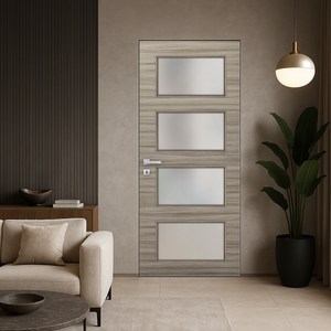 Braga 4-Lite Palissandro Matrix CPL Frameless Modern Door - Doors and Beyond