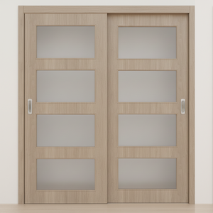Braga 4-Lite Palissandro Matrix CPL  Modern Bypass Door - Doors and Beyond