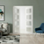 Braga 4-Lite Bianco Matrix CPL Frameless Modern Double Door - Doors and Beyond