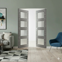 Braga 4-Lite Olmo Matrix CPL Frameless Modern Double Door - Doors and Beyond