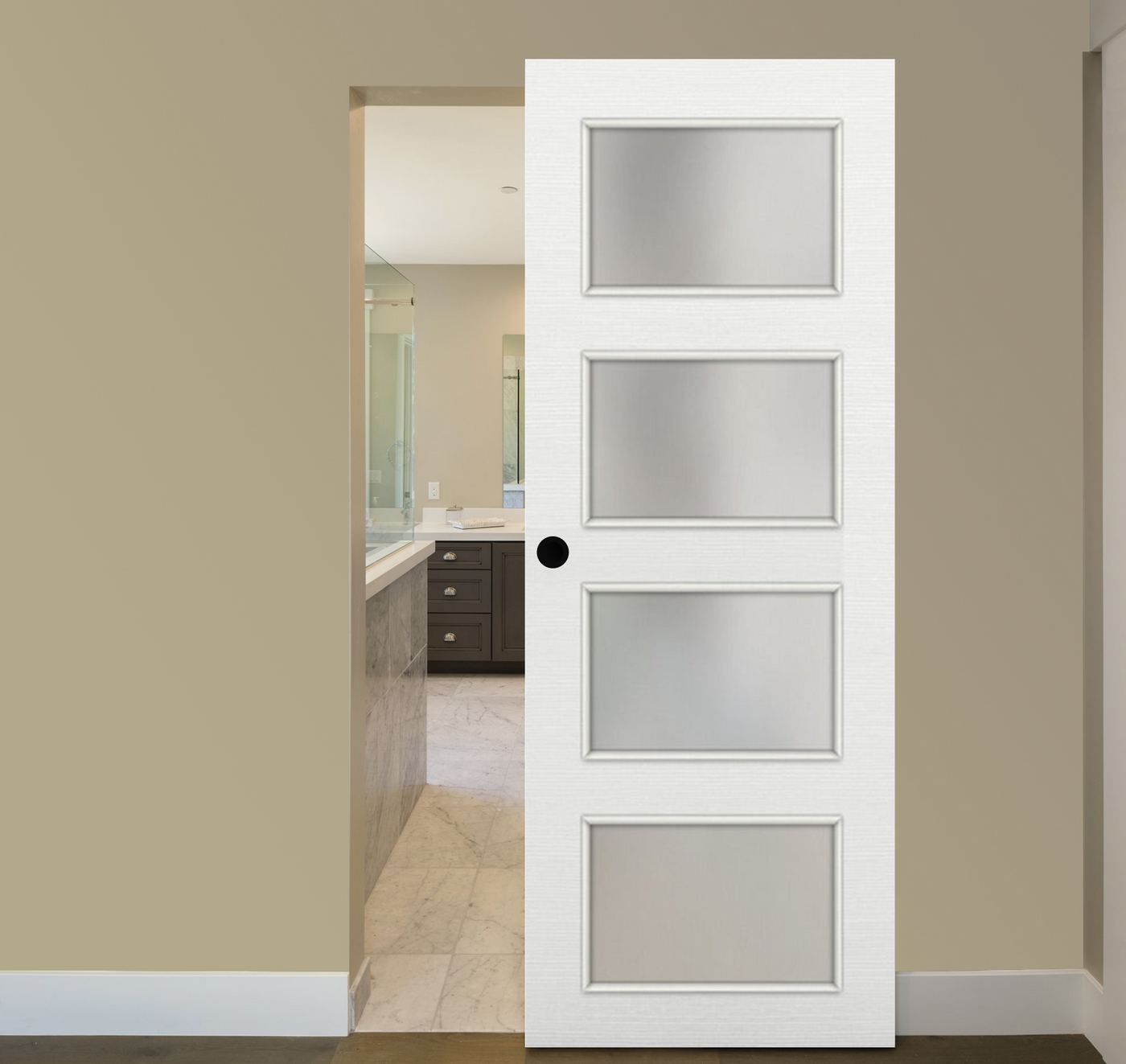 Nova 4-Lite Braga Bianco Matrix Laminated Modern Magic Door - Doors and Beyond