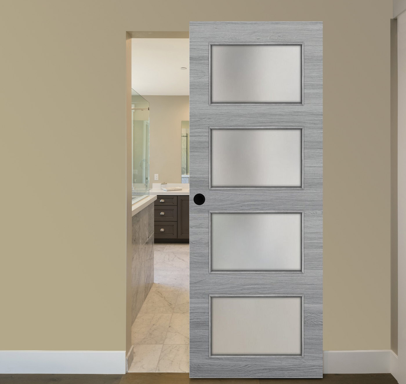 Nova 4-Lite Braga Olmo Matrix Laminated Modern Magic Door - Doors and Beyond