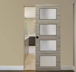 Nova 4-Lite Braga Palissandro Matrix Laminated Modern Magic Door - Doors and Beyond