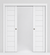 Nova Domino 02 Soft White Laminated Modern Double Pocket Door