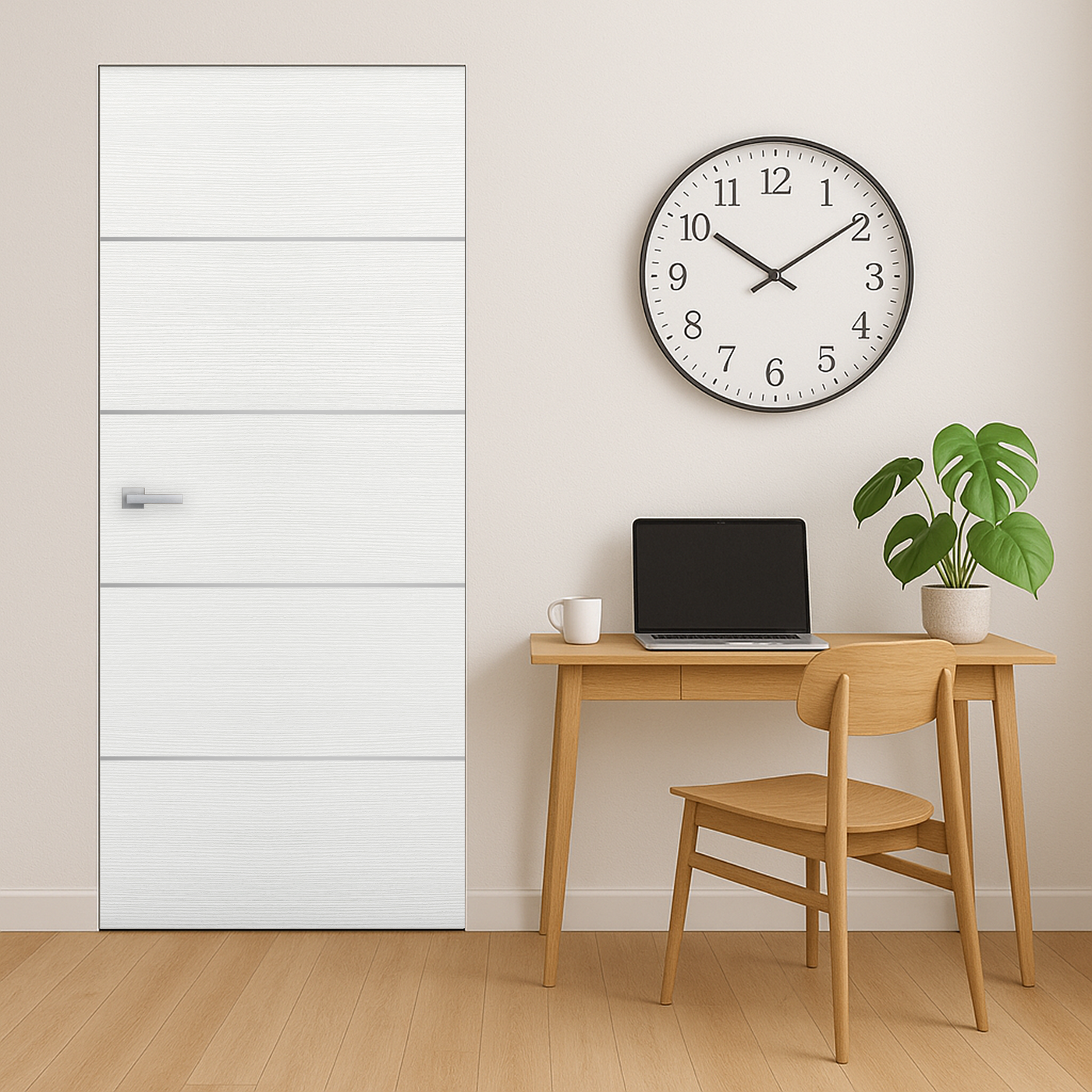 Braga 4H Braga Bianco Matrix CPL Frameless Modern Door - Doors and Beyond