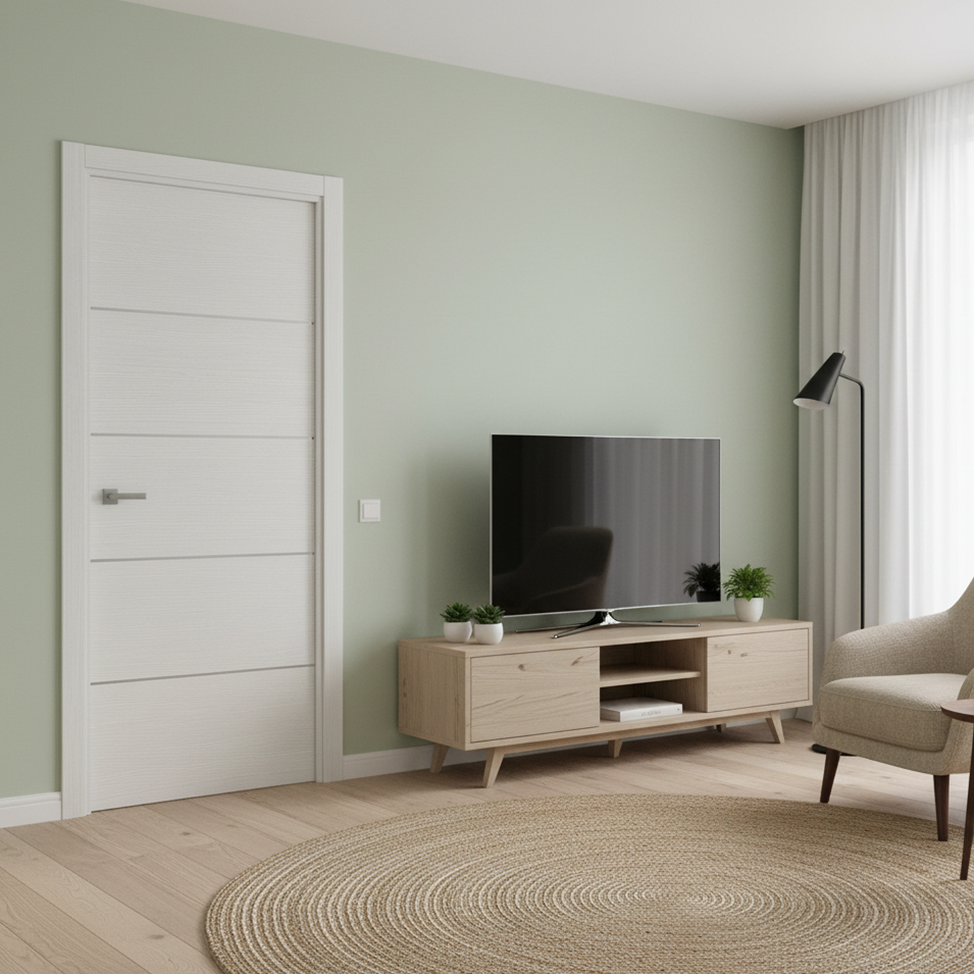 Nova 4H Braga Bianco Matrix CPL Modern Single Pre-hung Door - Doors and Beyond