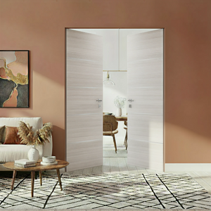 Braga 4H Crema Matrix CPL Frameless Modern Double Door - Doors and Beyond