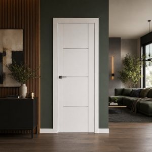 Nova Stile 006 Soft White Laminated Modern Pre-Hung Door - Doors and Beyond