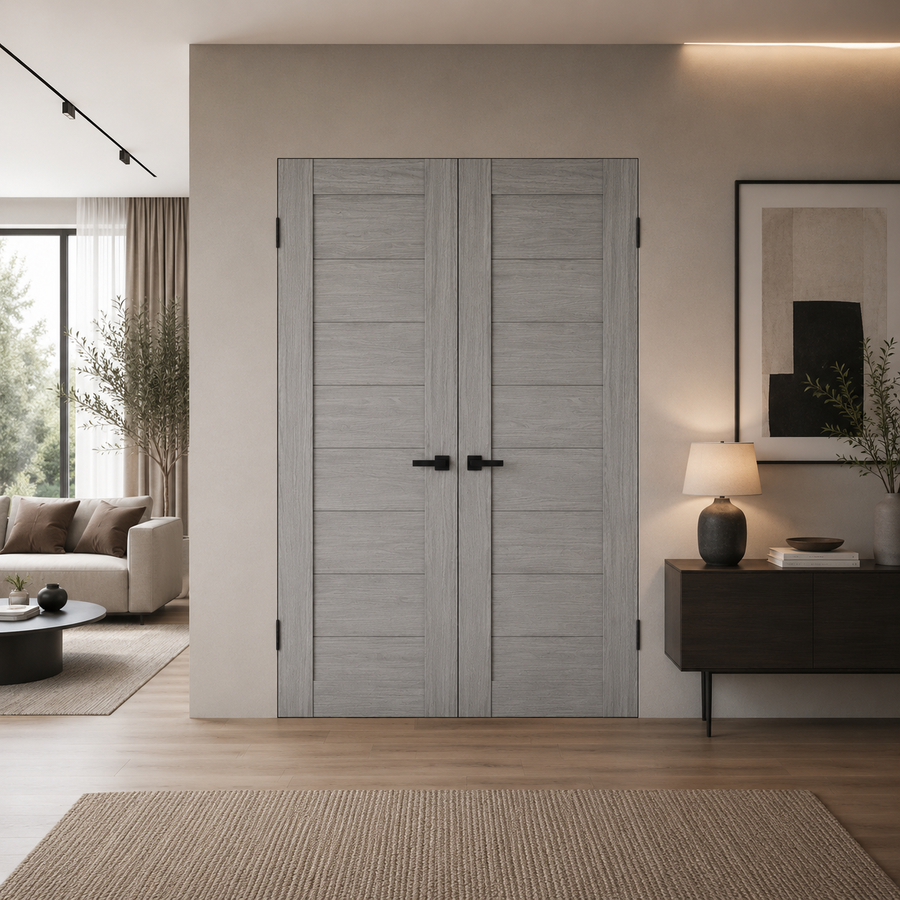 Nova Domino 02 Wenge Modern Laminated Modern Frameless Double Door